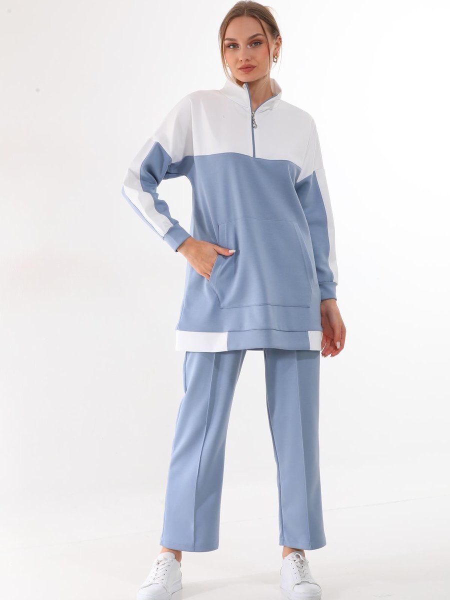 Westbound Mavi Renk Desenli Giyim Spor İkili Günlük Takım
