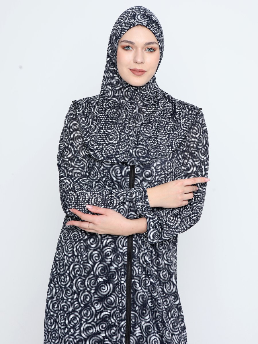 Kutay Collection Tek Parça Başörtülü Namaz Elbisesi