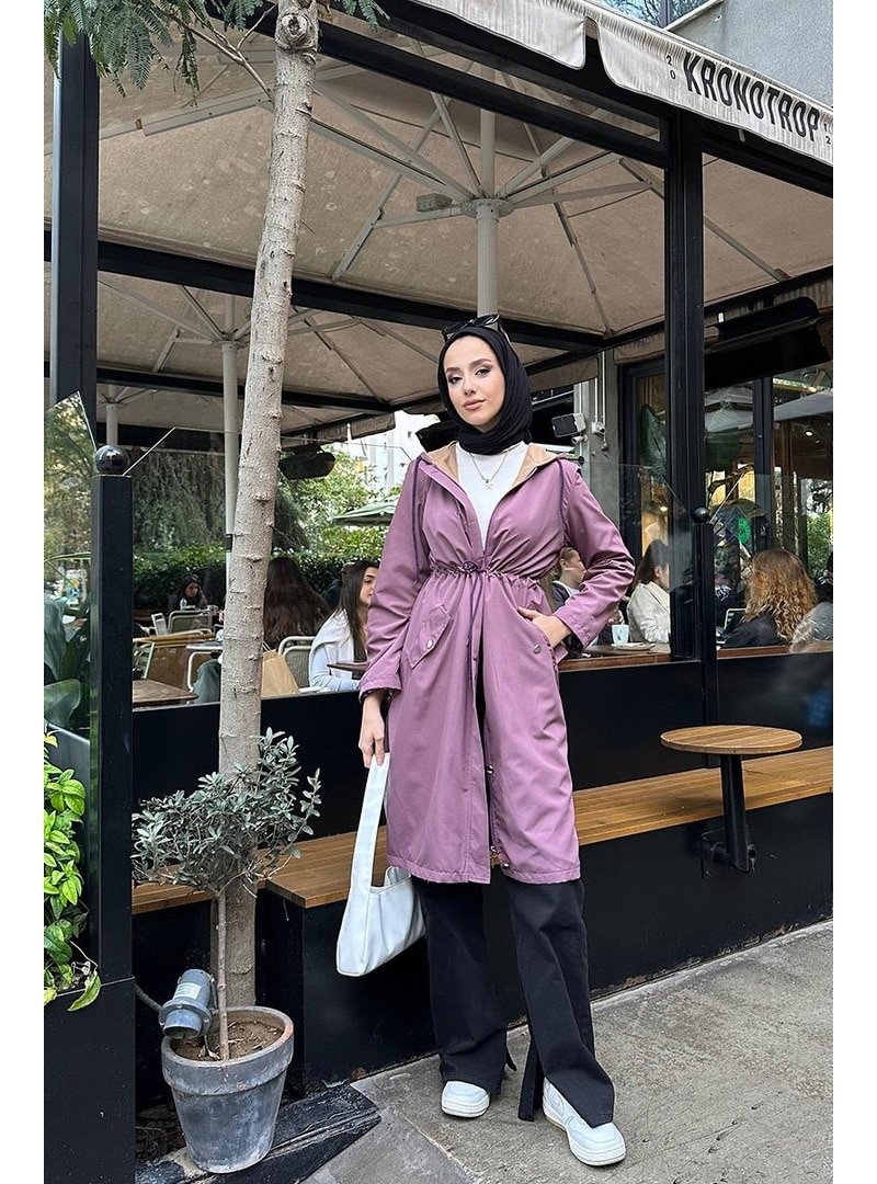 Burcu Fashion Gül Belden Bağıcıklı Trençkot Kurusu