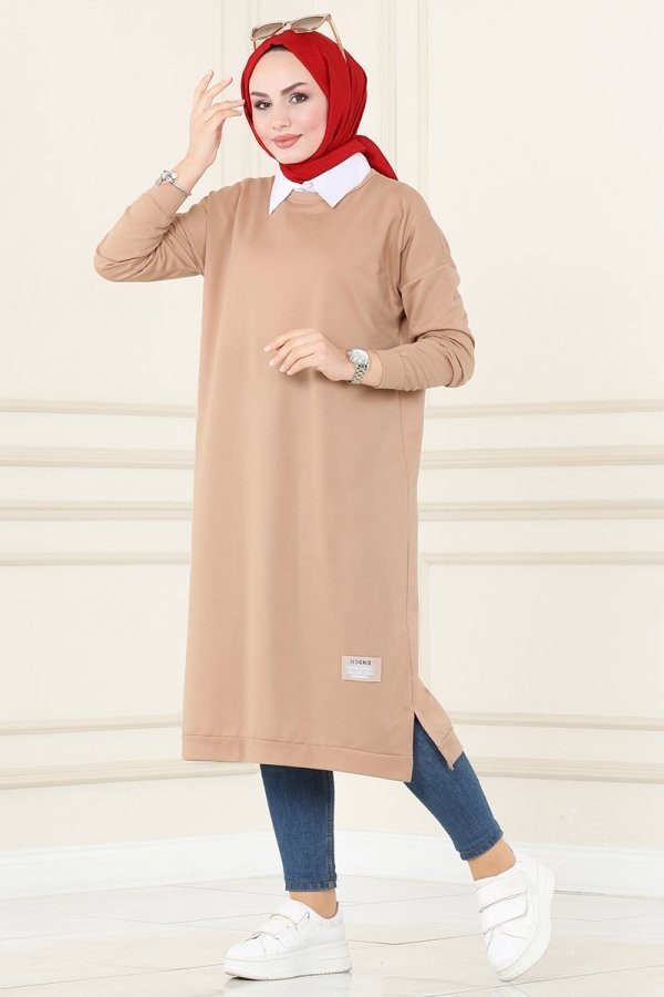 Moda Selvim Vizyon Arma Detaylı Basic Tunik