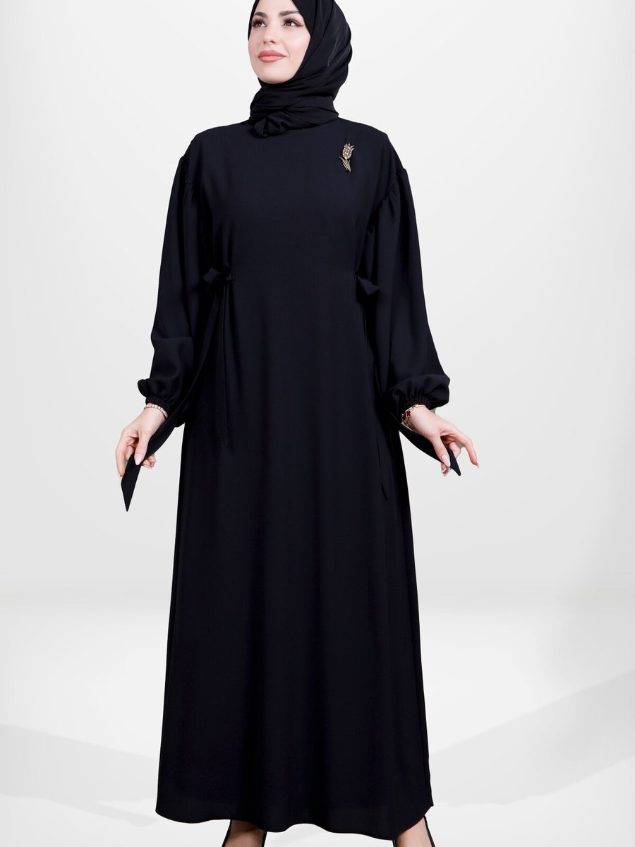 Beyza Siyah Laleli Elbise