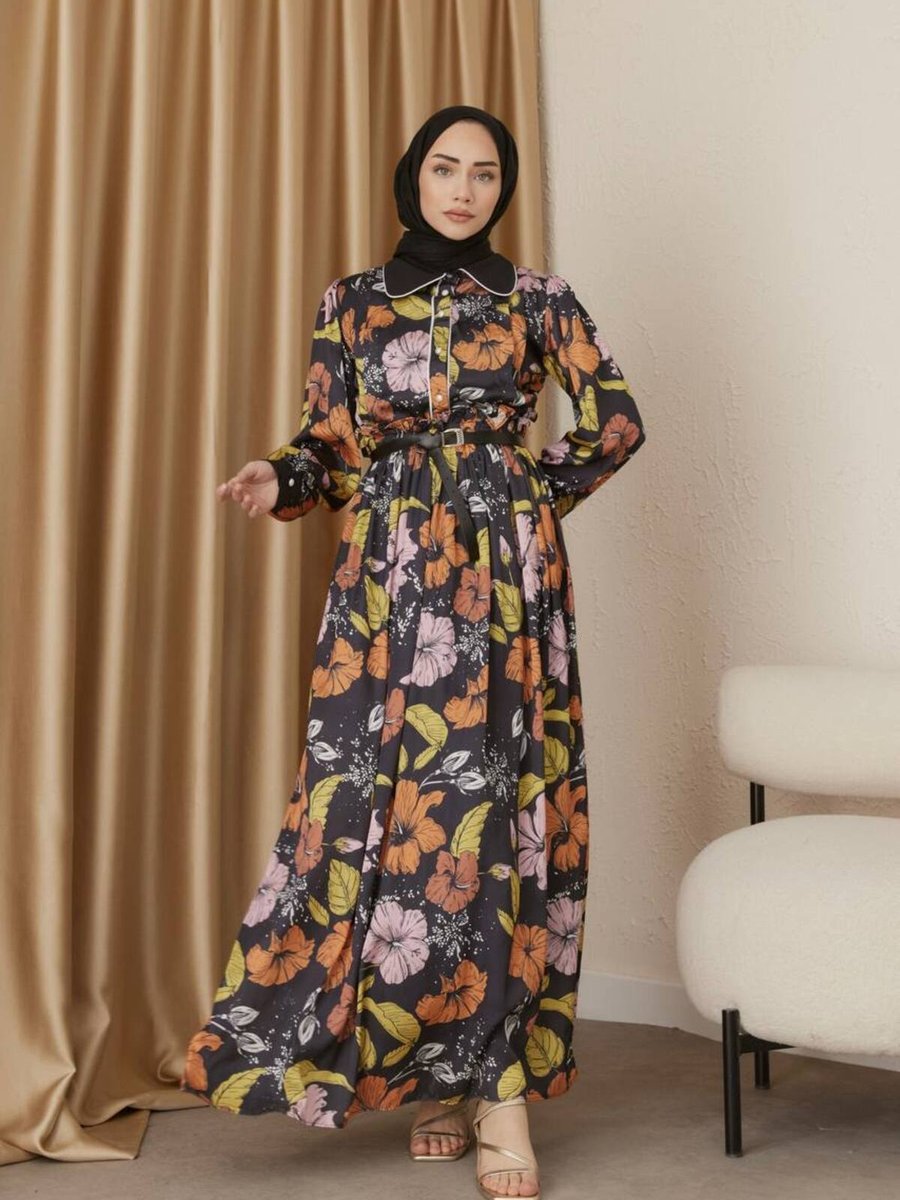 Ahel Tasarım Tesetür Boydan Elbise