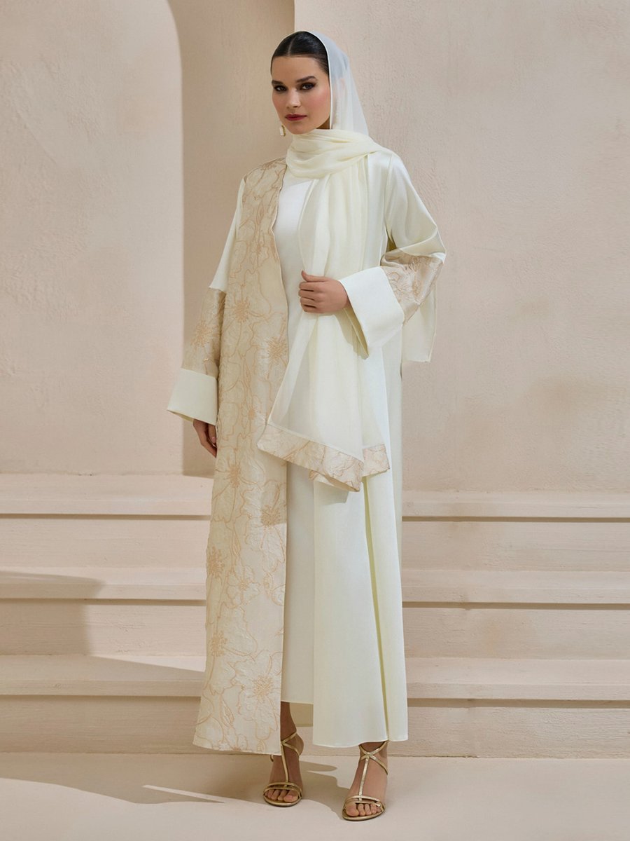 AL SHEIKHA Krem Vera Abaya Set