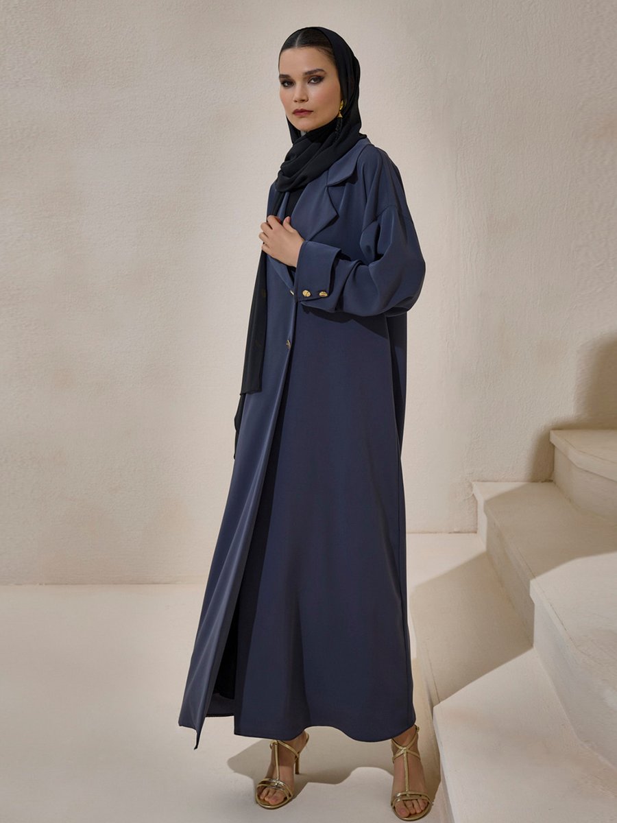 AL SHEIKHA Antrasit Crepe Trench Abaya