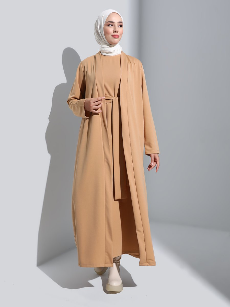 Refka Bej Kuşak Detaylı Elbise & Ferace İkili Takım