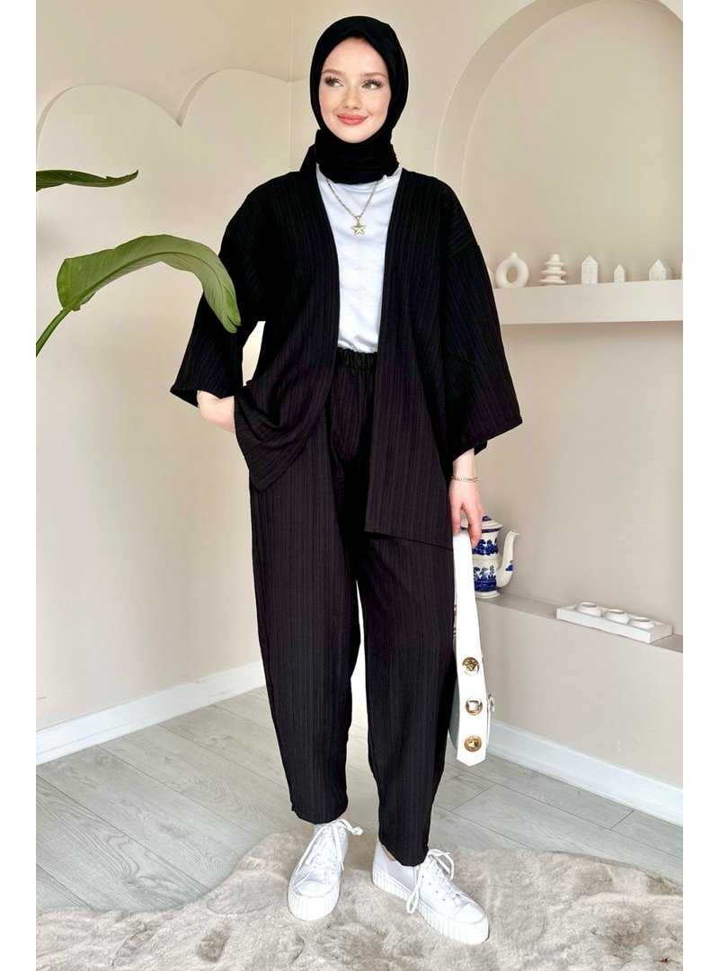 GİZCE Vania Siyah Kimono Takım