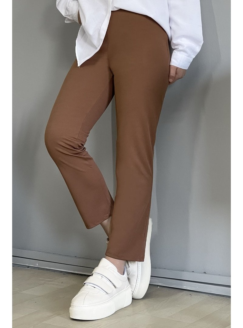 InStyle Taba Dar Paça Düz Pantolon