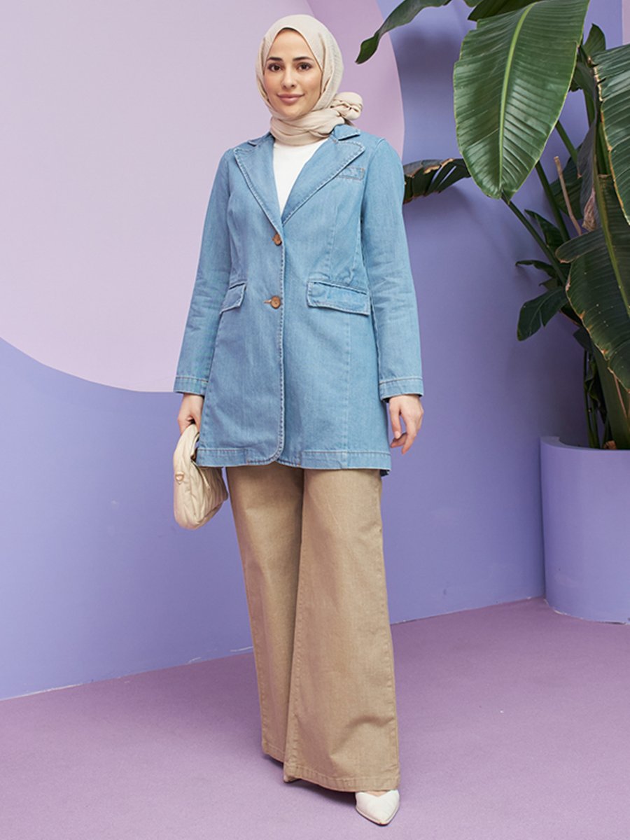 Neways Mavi Denim Ceket
