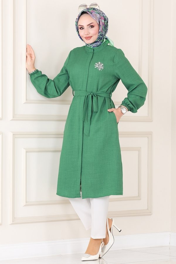 Moda Selvim Yeşil Taş İşlemeli Giy Çık Kap