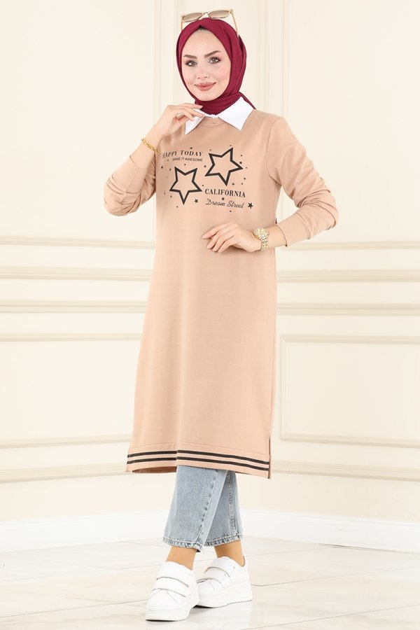 Moda Selvim Vizyon Yıldız Baskılı Spor Tunik Moda Selvim Vizyon Yıldız Baskılı Spor Tunik