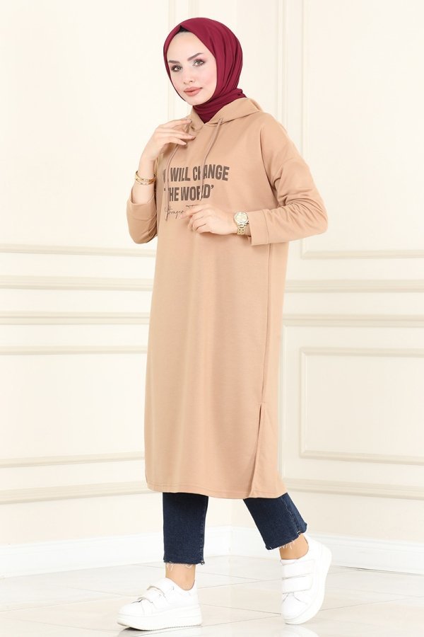 Moda Selvim Vizyon Yazı Baskılı Spor Tunik Moda Selvim Vizyon Yazı Baskılı Spor Tunik