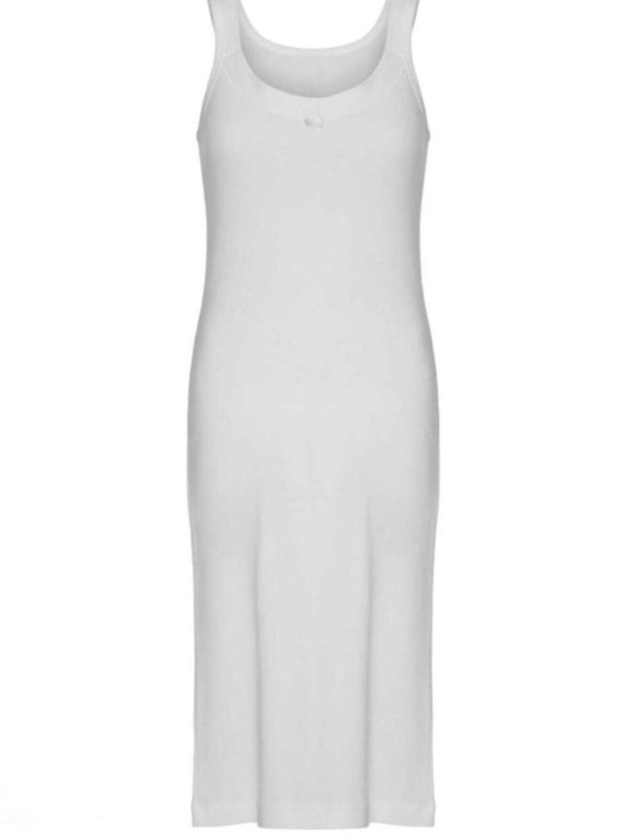 Ritnice Prive Premium Pamuk Comfort Beyaz Uzun Iç Elbise Astar