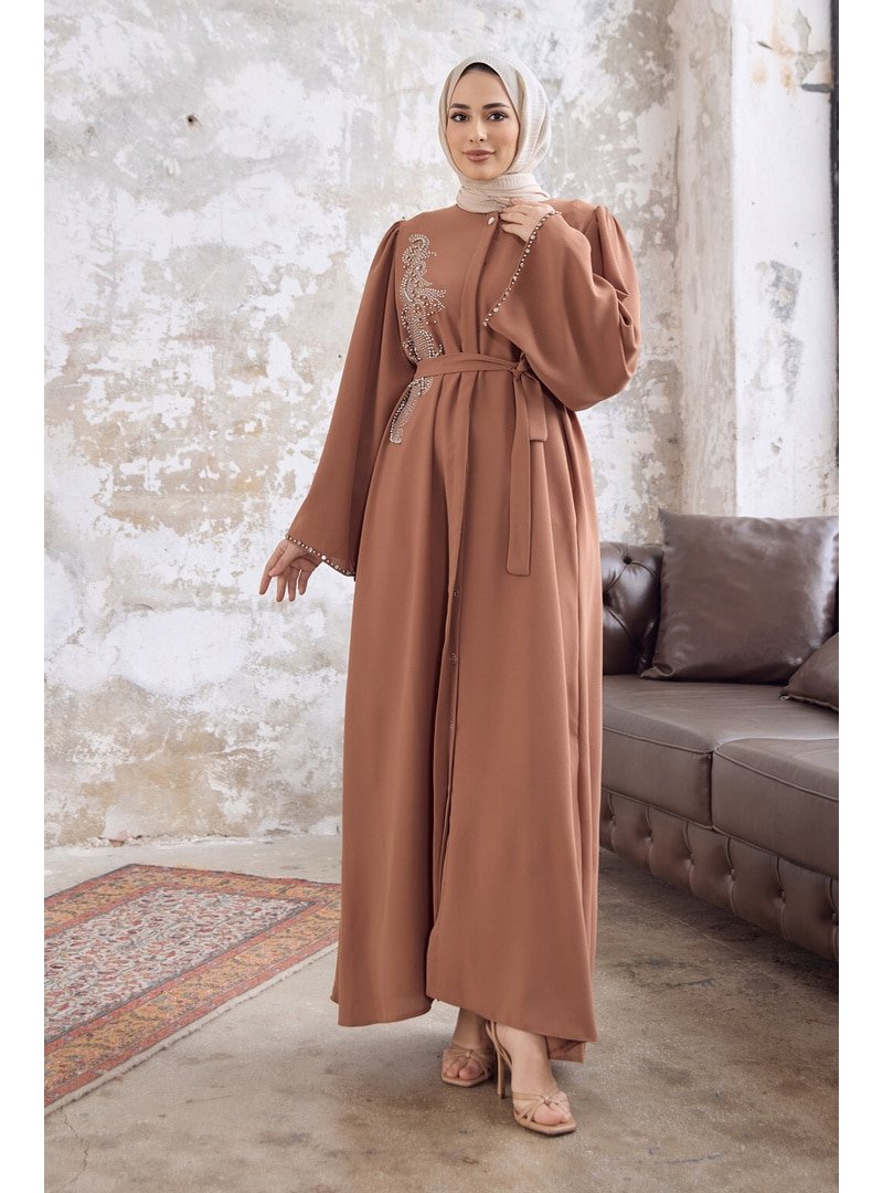 Vavinor Camel Lora Taşlı Abaya