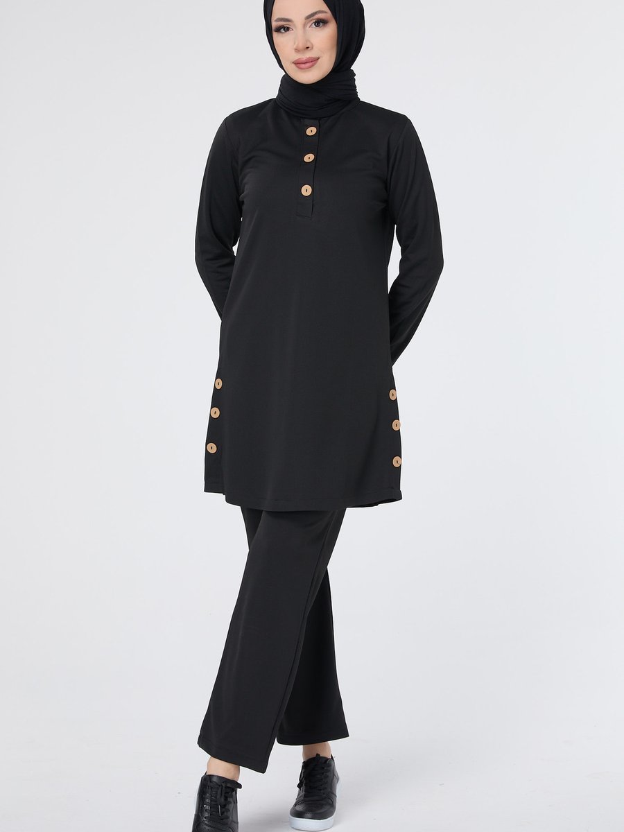 Tofisa Sıyah Tunik+pantolon