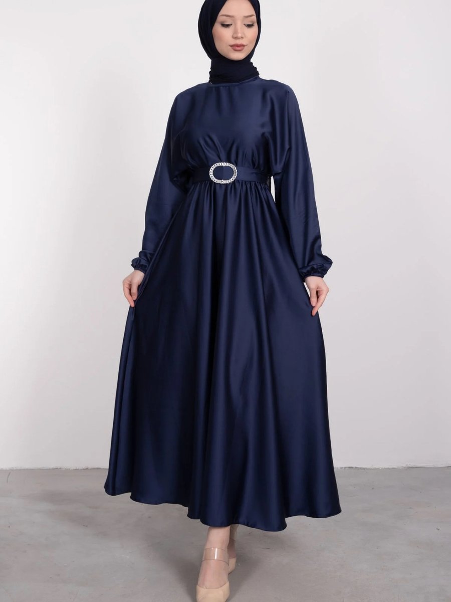 Moda Zeynaa Saten Mevlana Abiye Elbise