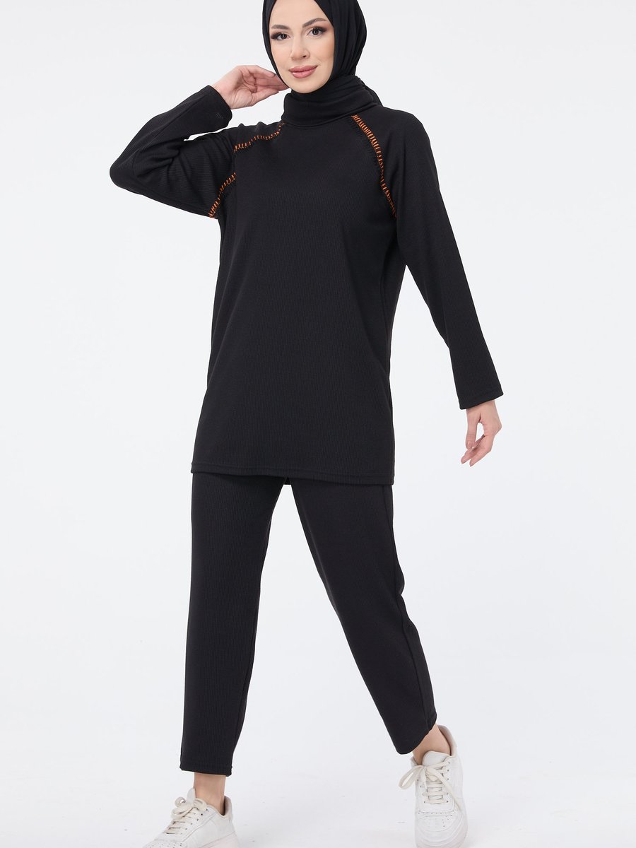 Tofisa Sıyah Tunik Pantolon