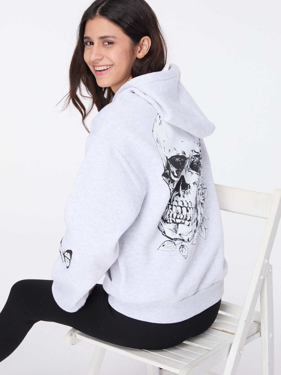 Tofisa Grı Kapüşonlu Sweat