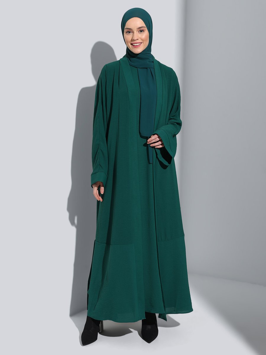 Refka Zümrüt Yeşili Aerobin Elbise & Ferace İkili Takım