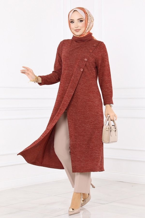 Moda Selvim Tarçın Düğme Detaylı Selanik Tunik Moda Selvim Tarçın Düğme Detaylı Selanik Tunik