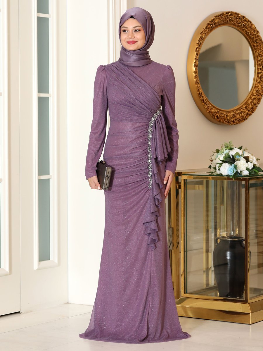Azra Design Lavanta Zühre Abiye Elbise