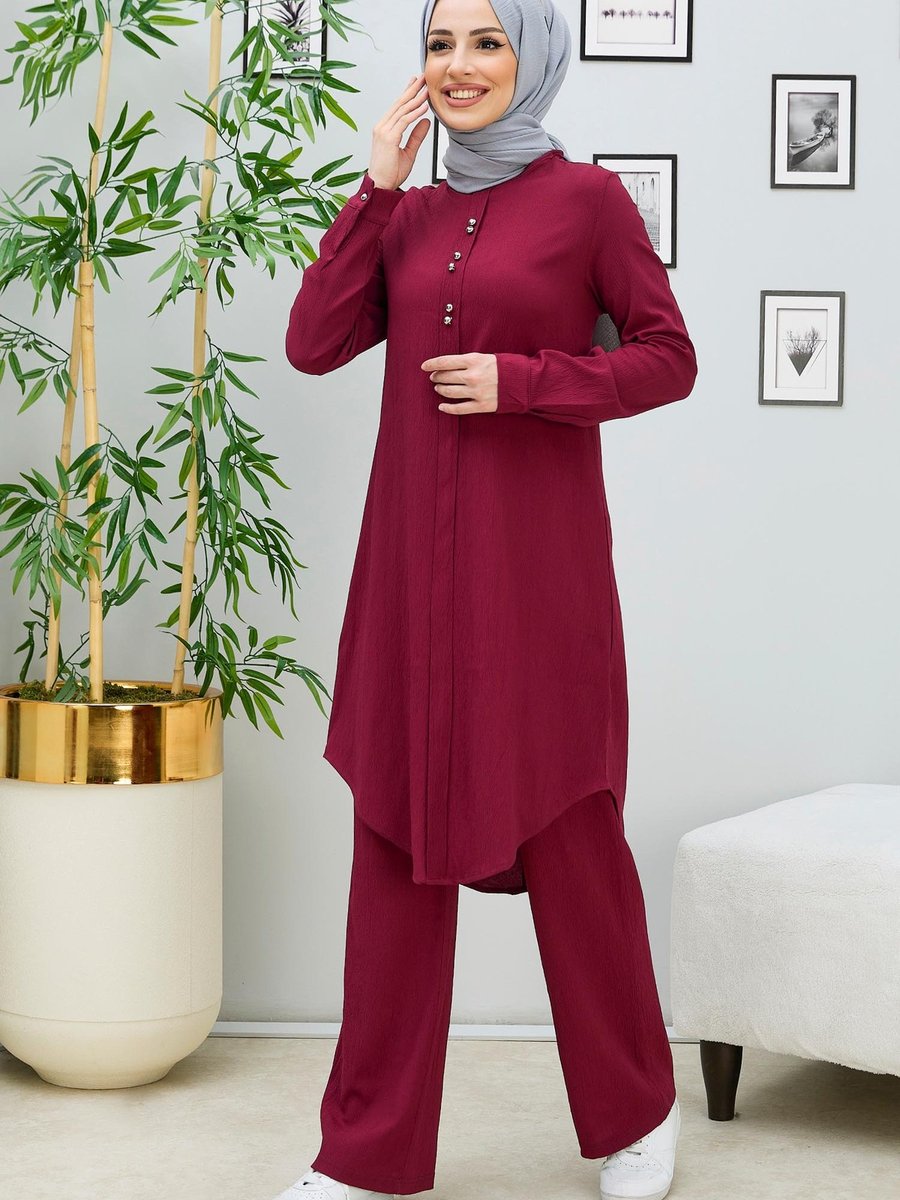 Tofisa Tunik + Pantolon Bordo