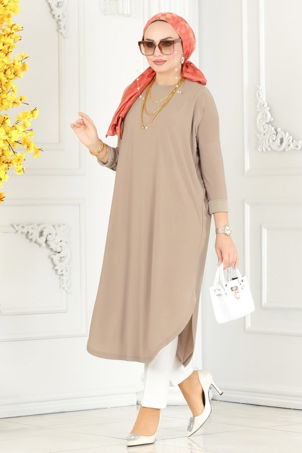 Moda Selvim Vizyon Basic Sandy Tunik