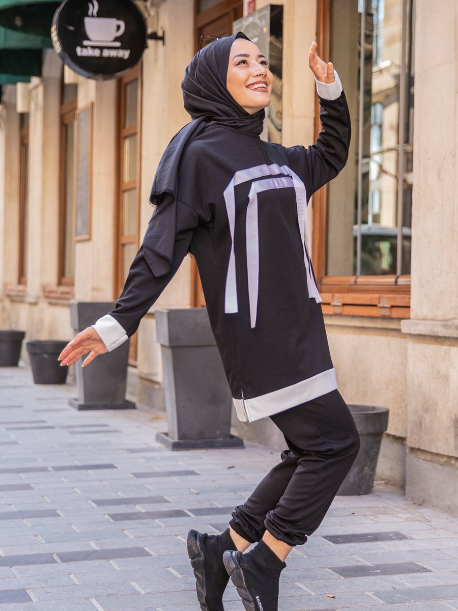 Tofisa Siyah Tunik Pantolon