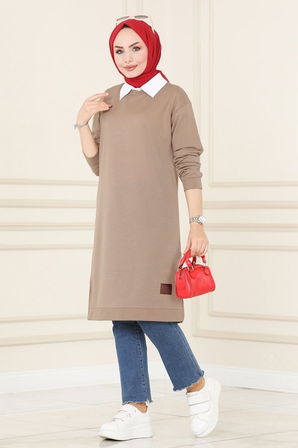 Moda Selvim Vizyon Arma Detaylı Basic Tunik Moda Selvim Vizyon Arma Detaylı Basic Tunik