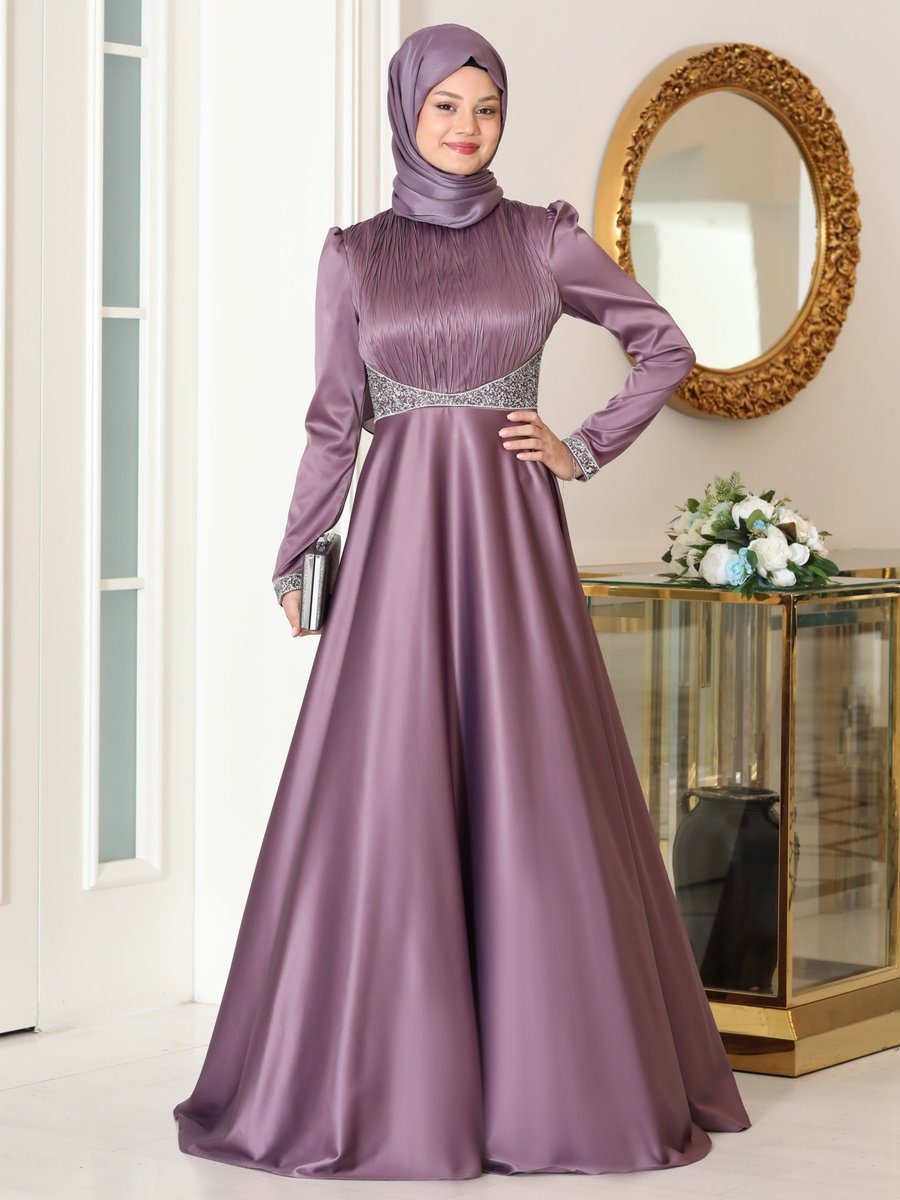 Azra Design Lavanta Gülfem Abiye Elbise