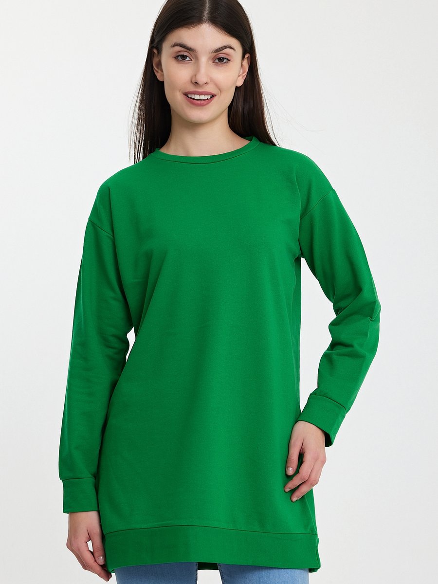 Gippe Collection Haki Bisiklet Yaka Basic Örme Sweatshirt