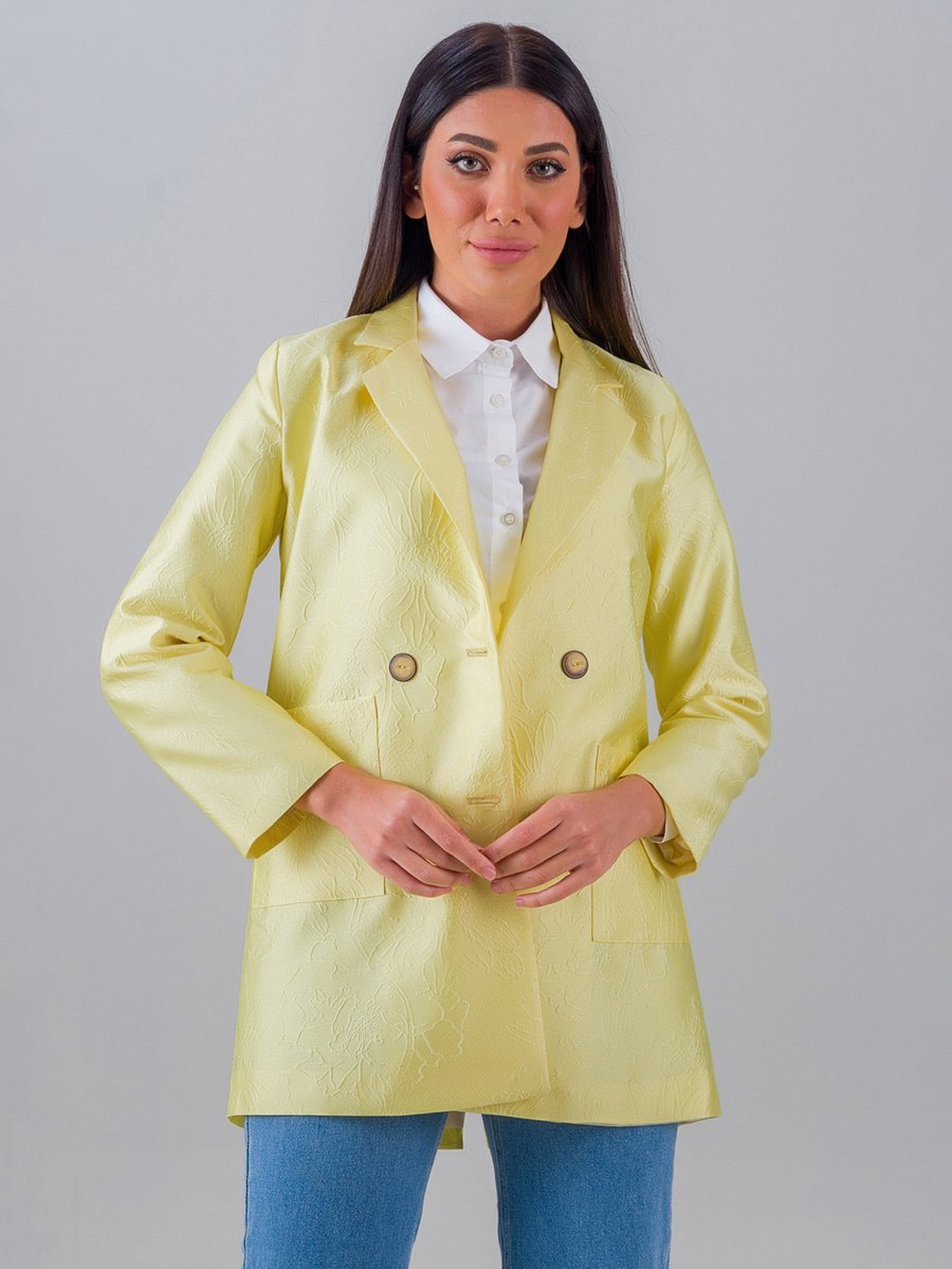 Sahra Afra Sarı Blazer Ceket