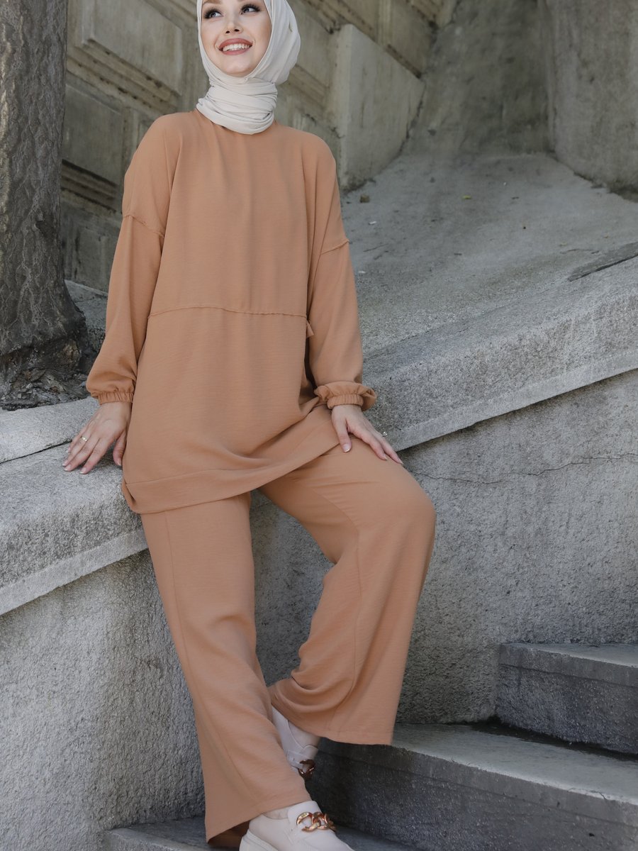 Tofisa Taba Zincir Detaylı Tunik Pantolon İkili Takım