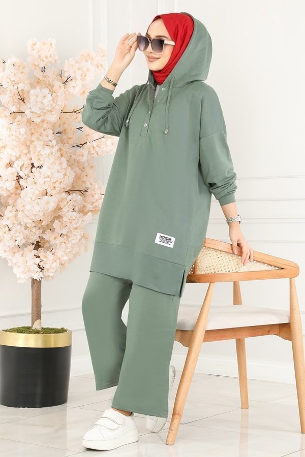 Moda Selvim Mint Arma Detaylı Spor Takım