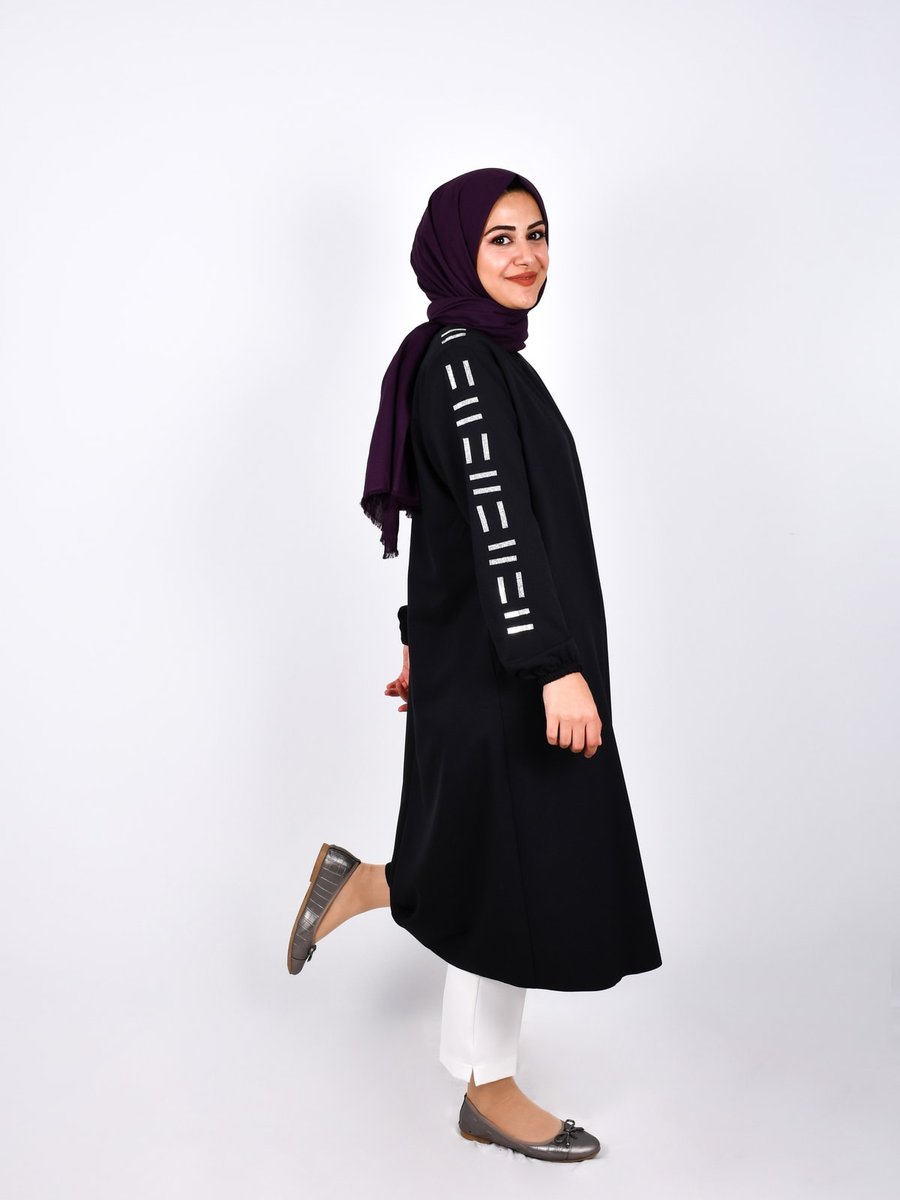 Oktayusta Collection Yeni Sezon Taşlı Krep Günlük Kap & Tunik