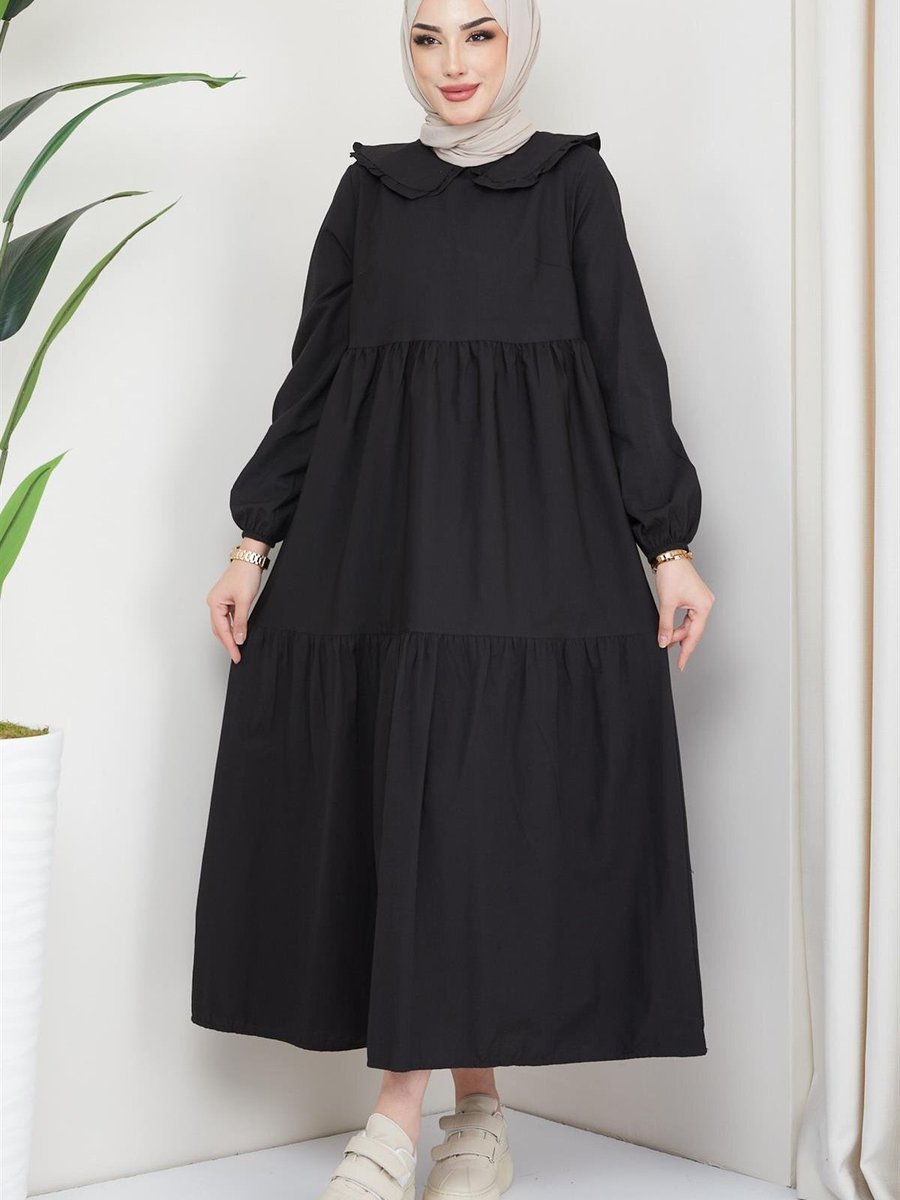 Hafsamina Bebe Yaka Elbise Siyah