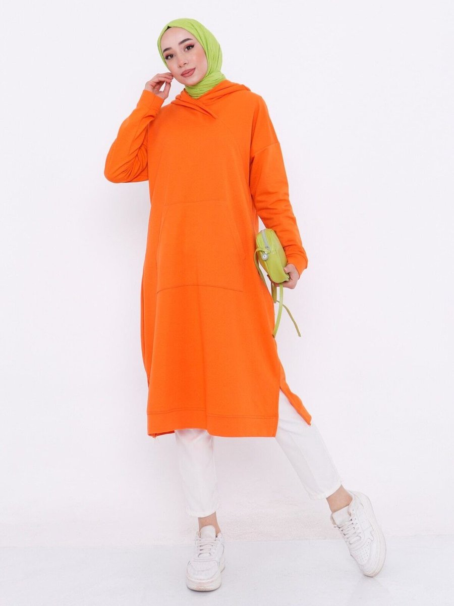 Bwest Kapüşonlu Sweatshirt Oranj