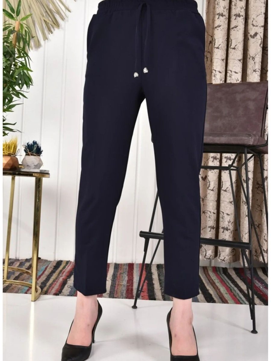 Moda Ayza Beli Lastikli Cepli Dabıl Pantolon