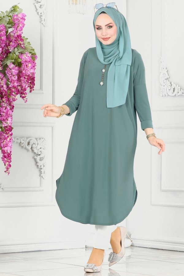 Moda Selvim Mint Basic Sandy Tunik