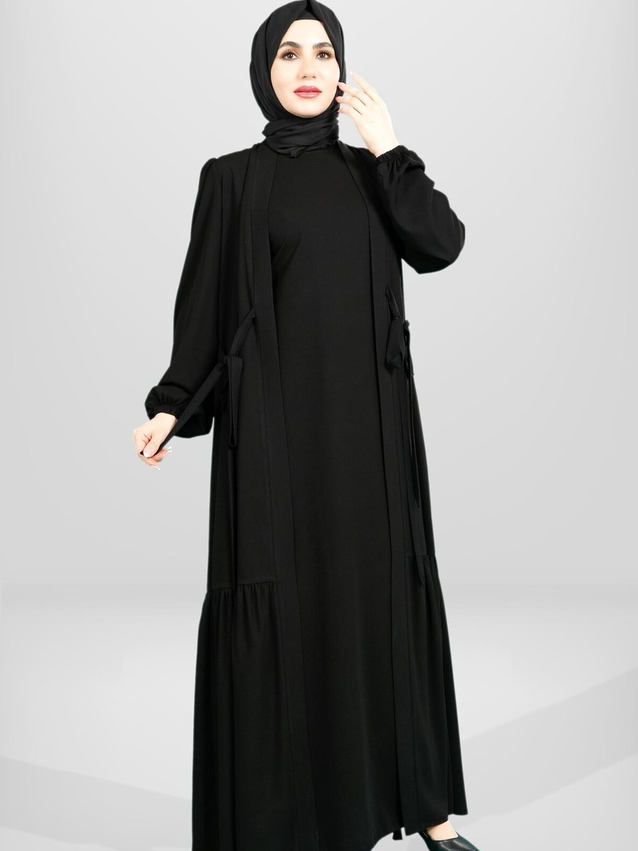 Beyza Siyah İkili Takım Abaya