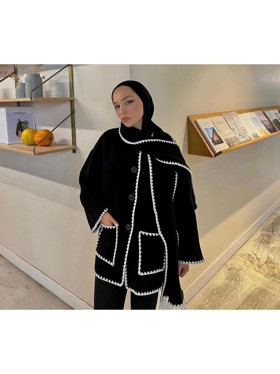 Mf Mooda Hooops Şal Yaka Biyeli Kaban