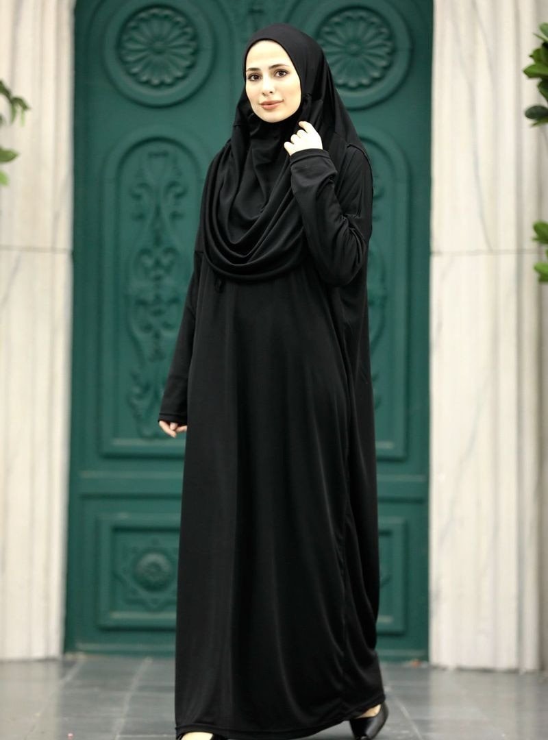 Marina Siyah Tek Parça Namaz Elbisesi