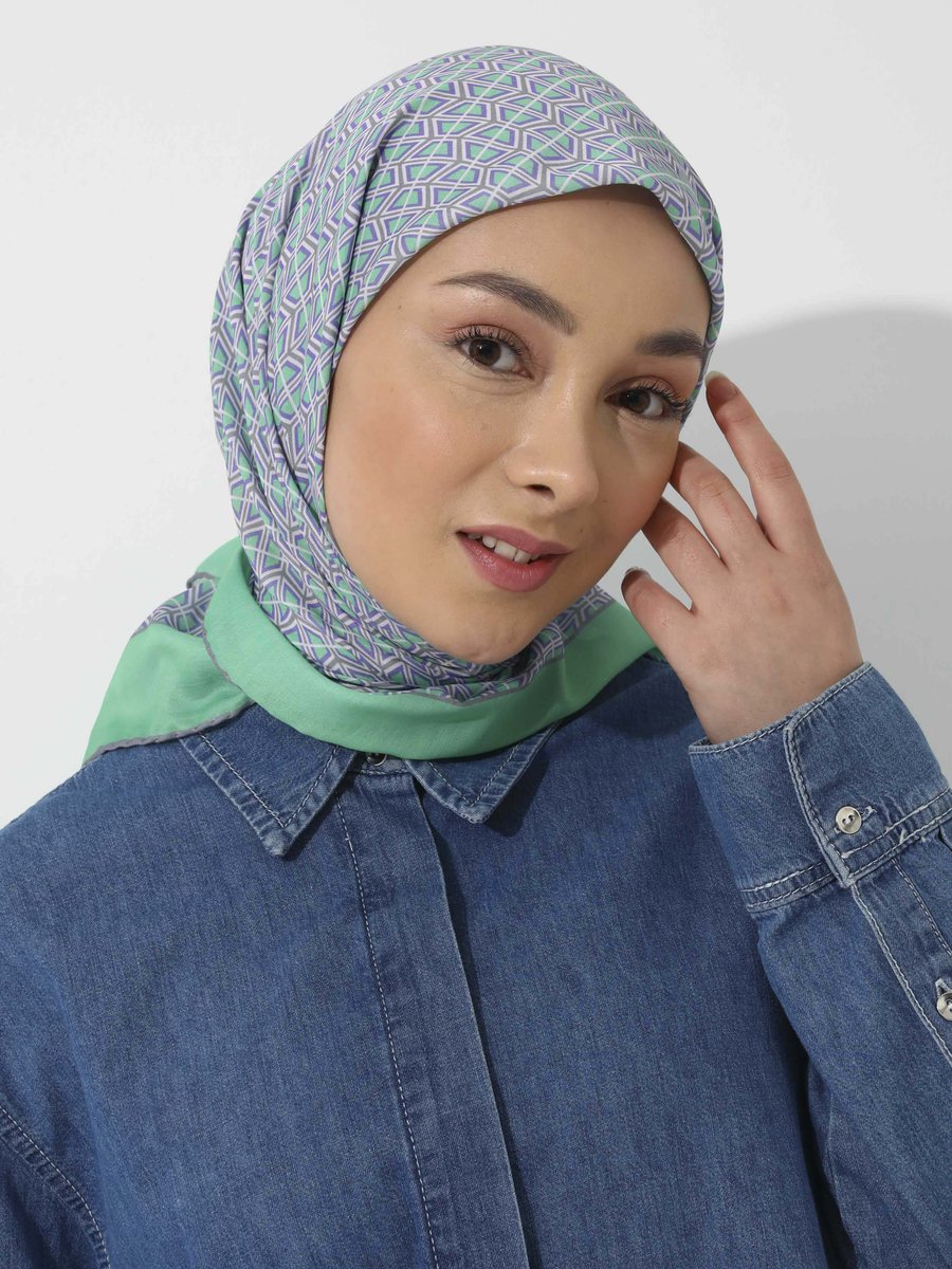 Tuva Çok Renkli Vintage Özel Tasarım Pamuksu Eşarp