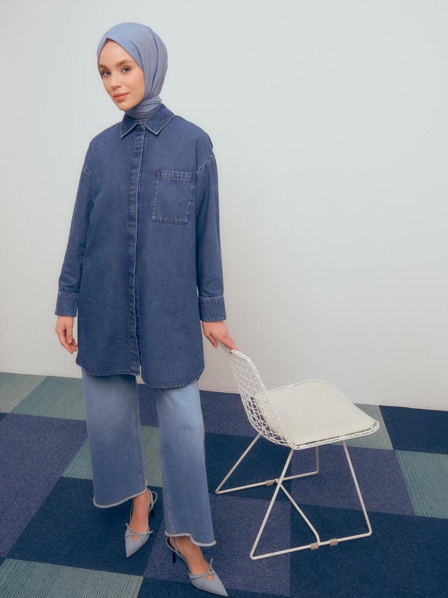 Armine Denim Tunik Mavi