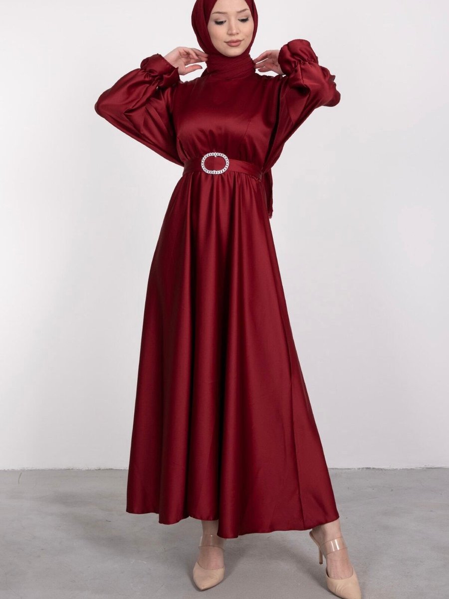 Moda Zeynaa Saten Abiye Elbise