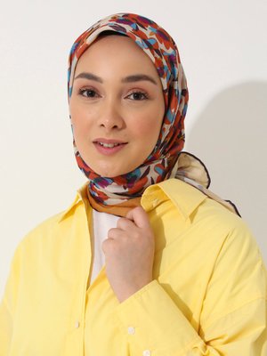 Tuva Vintage Özel Tasarım Pamuksu Eşarp Cok Renkli