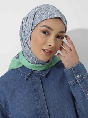 Tuva Çok Renkli Vintage Özel Tasarım Pamuksu Eşarp