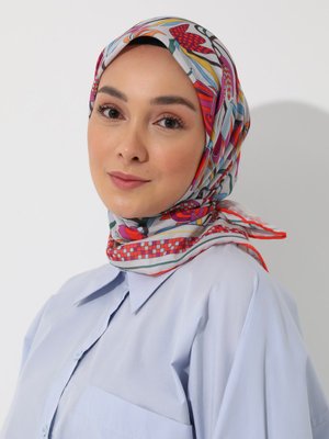 Tuva Çok Renkli Vintage Özel Tasarım Pamuksu Eşarp