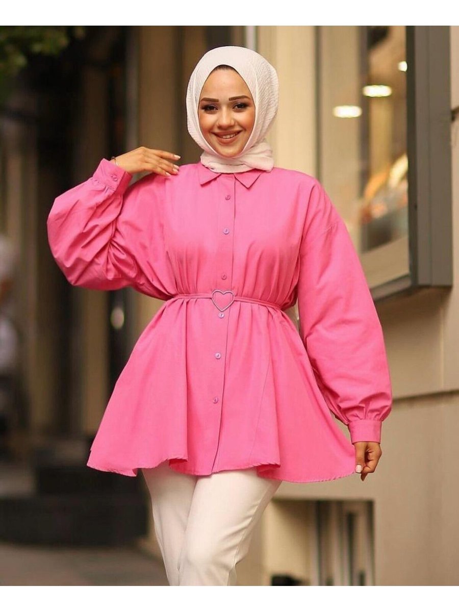Moda Asmira Kalp Kemer Detaylı Gömlek