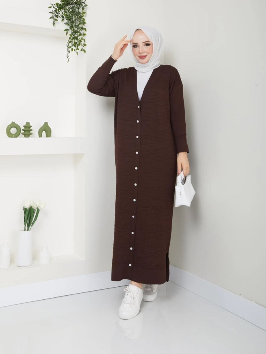 Housess Tüylenmez Tam Boy Hırka Soğuk İplik Merserize