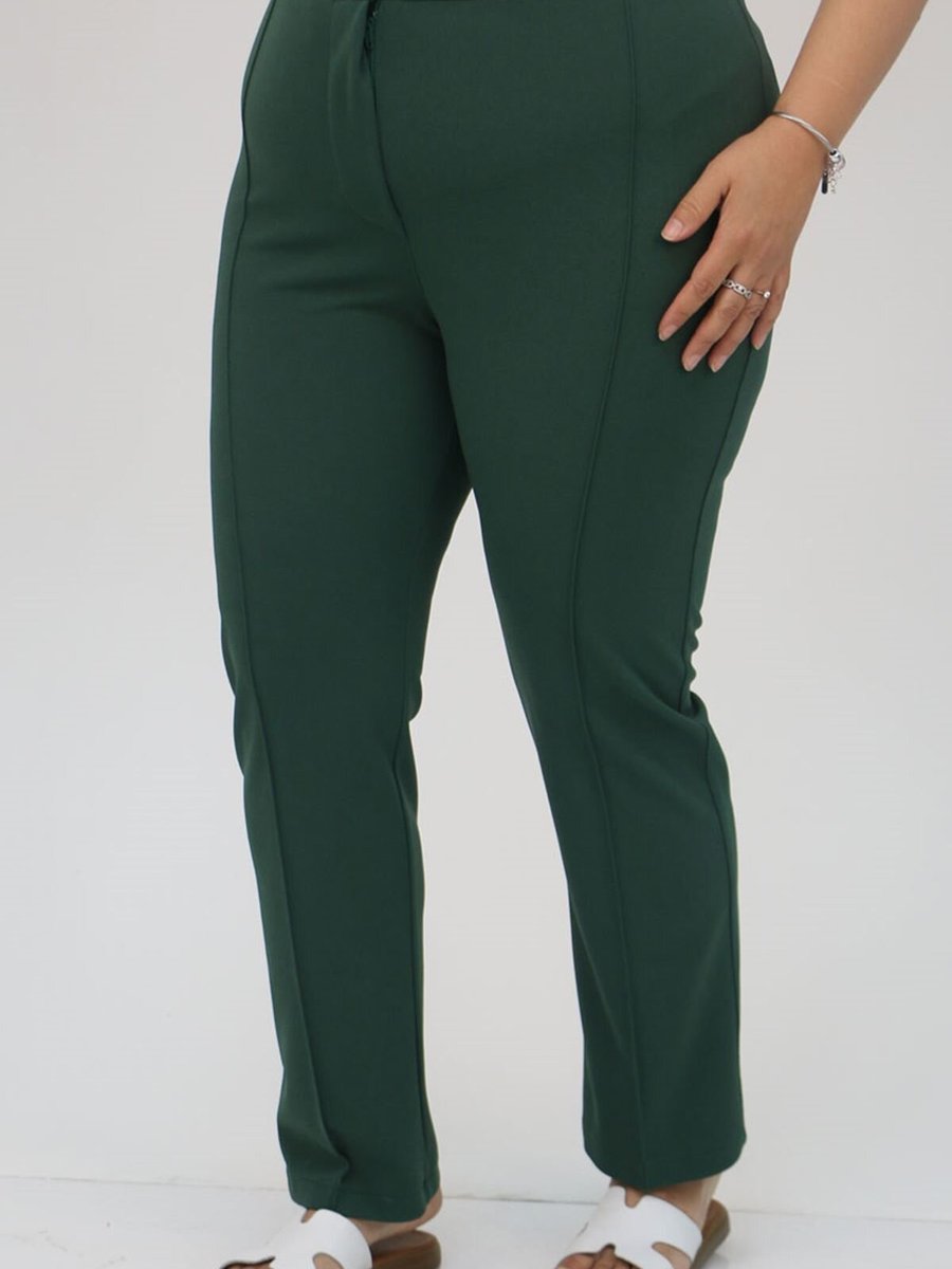 Moda Rosa Zümrüt Büyük Beden Scuba Çimalı Pantolon